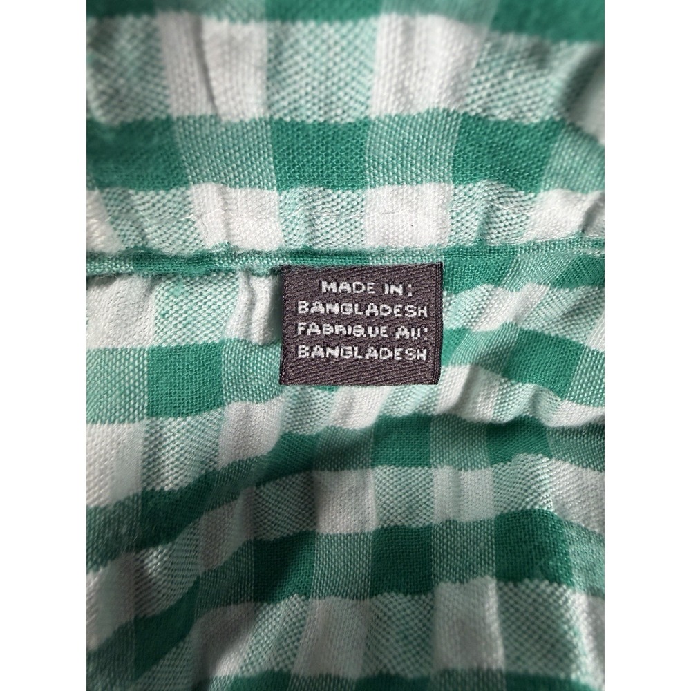 Oak Hill Cool & Dry Men's 3XL Green Gingham Seersucker Button Down Shirt - Picture 5 of 9